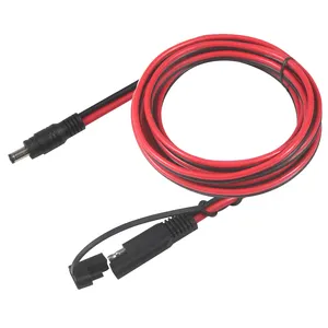 Kabel Adaptor Baterai Tenaga Surya 2 Pin 14AWG, SAE Ke DC Coax Pria Colokan Kabel Daya untuk Pakaian Motor Panas