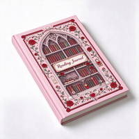 Carnet de lecture gothique rose personnalisé avec motif de roses pour les amateurs de livres