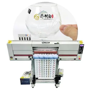 Đa Màu Tự Động Máy In Phun UV Dtf Máy In In Ấn Plotter Cho Cốc Chai Nước Nhãn Dán Máy In Nhãn Máy