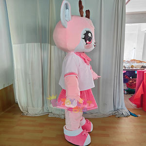 <span class=keywords><strong>Disfraz</strong></span> personalizado de Mascota de ciervo <span class=keywords><strong>rosa</strong></span>/naranja 1,7 m/1,8 m/1,9 m/2M lindo traje de ciervo de dibujos animados para evento Fiesta Navidad Carnaval - Product Image 2