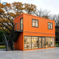 Maison préfabriquée de luxe à 2 étages avec 1 chambre, 1 salle de bain et terrasse – Cabane préfabriquée compacte en kit – Conteneur habitable