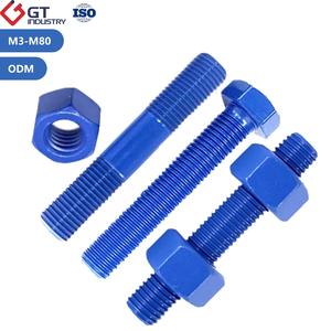 Acier au carbone allié A193 B7 A320 L7 HDG galvanisé noir PTFE Xylan tige filetée <span class=keywords><strong>M18</strong></span> M20-M48 1/2 3/4 5/8 Astm B16 L7 goujon - Product Image 6