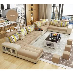 Ensemble de canapés en forme de U de luxe léger italien, meubles de salon, canapé de grande taille de haute qualité, design moderne, canapé multifonctionnel en bois - Product Image 6