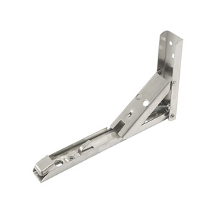 ขายึดเหล็กสแตนเลสแบบพับได้ Hongshengfa สำหรับชั้นวางติดผนังรูปตัวแอล รูปสามเหลี่ยม สำหรับจัดเก็บในครัว - Product Image 1