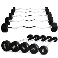 Barbell fixe en caoutchouc, barre de curl EZ de poids préchargée pour la musculation et l'haltérophilie