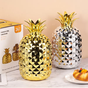 Ensemble de couverts de luxe pour mariage, style occidental classique moderne, en acier inoxydable, 24 pièces, avec étui en forme d'ananas - Product Image 3