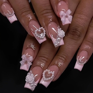 <span class=keywords><strong>Uñas</strong></span> hechas a mano <span class=keywords><strong>de</strong></span> alta calidad gran oferta estilo 3D flor tallada reutilizable Prensa en <span class=keywords><strong>uñas</strong></span> al por mayor - Product Image 2