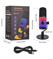 Microphone dynamique professionnel ONELEADER ZX-777 avec support cantilever, connexion USB/XLR, éclairage RVB, suppression du bruit, cardioïde