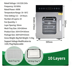 <span class=keywords><strong>D</strong></span>éshydrateur alimentaire multifonctionnel pour la maison : préparez des collations saines, des fruits secs, de la viande séchée, des tisanes, des légumes en poudre et du yaourt. - Product Image 6