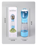 Bouteille d'eau portable pliable 3-en-1 pour chien et chat, en plastique solide, imperméable, écologique, de qualité alimentaire, anti-fuite, pour les voyages en plein air