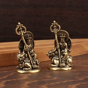 Figura de Latón de Ksitigarbha Bodhisattva Montando una Bestia Mítica, Artesanía Metálica 3D, Decoración para el Hogar, Adorno de Escritorio - Product Image 1