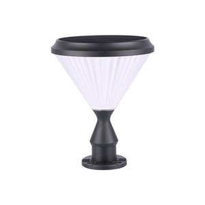 เสาไฟ LED พลังงานแสงอาทิตย์ DC, เสาโคมไฟอลูมิเนียมหล่อ IP65กันน้ำมีเซ็นเซอร์ตรวจจับการเคลื่อนไหวกลางแจ้งสวนรั้ว - Product Image 1