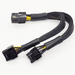 Заводской по индивидуальному заказу 18AWG PCI-e 8Pin к Dual 8 (6 + 2) Pin Y разветвитель Кабель PCI-E GPU видеокарта кабель питания с плетеным рукавом - Product Image 1
