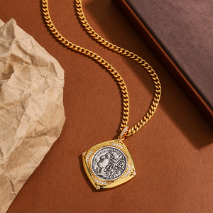 Collar de diosa agrícola de moneda antigua de nueva edición con figura en relieve de la Deidad, collar de doce deidades principales de gama alta - Product Image 4