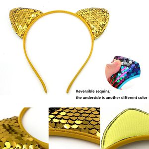 YACHEN新着グリッタースパンコール猫耳ヘッドバンド女の子の誕生日パーティーハロウィンヘアアクセサリーと好意 - Product Image 2