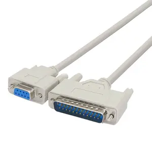 DB9 to DB25 Conversion cable RS232 female to DB25 male null modem serial parallel printer cable for DTE PC Mac Linux