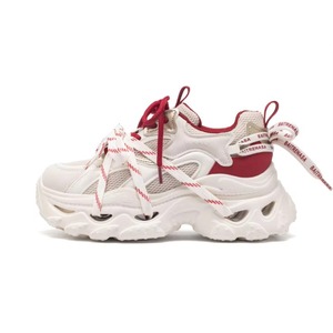 Zapatillas deportivas de plataforma gruesa de malla y goma para mujer, estilo Dad, con suela ondulada de 6 cm para aumentar la altura, dos cordones, informales, para caminar y deporte. - Product Image 2