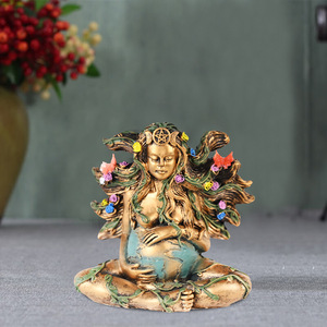 Estatua de la <span class=keywords><strong>Madre</strong></span> Tierra Gaia 2024, Nuevas Manualidades de Resina, Adornos BCA42, Diosa de la Tierra con Mariposa para Decoración del Hogar - Product Image 2