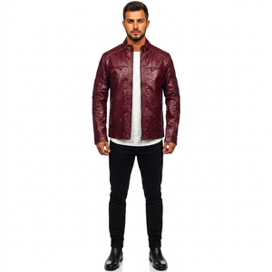 Finer Threads 2026 Mayorista de Fábrica Nuevo OEM Chaqueta con Capucha de Cuero Genuino Vintage de Alta Calidad con Cuello Alto para Hombre - Product Image 1