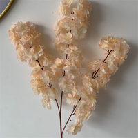 B-140 foncé Champagne Sakura plafond décor fleur soie fleurs de cerisier Faux Branches longues tiges Sakura fleurs artificielles