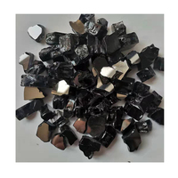 Verre de feu de 1/4 pouces verre de feu trempé à haute brillance Onyx noir réfléchissant résistant au feu roches en verre de feu trempé