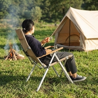 Chaise de camping pliante portable d'extérieur en aluminium, inclinable à 4 positions, réglable, vente chaude en gros
