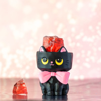 Vente en gros : Boîte mystère en résine Kawaii Chat Cristal, Pierre de guérison DIY, Figurine de collection personnalisable, Décoration de bureau