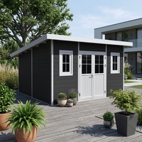 Caseta de Jardín Moderna Serie D, de WPC, con Protección UV, Vidrio Resistente a Impactos, Temperatura Constante