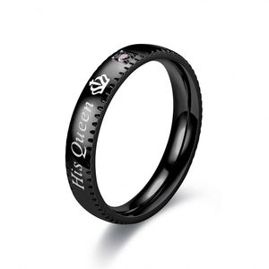 Bagues en Acier Titane Saphir pour Lui et Elle, Bagues de Couple en Acier Inoxydable avec Diamants pour Hommes et Femmes, Bagues de Mariage Inoxydables, Bijoux de Mariage - Product Image 5