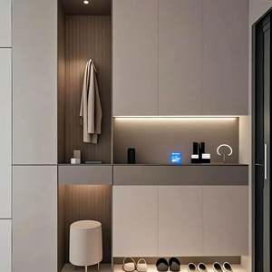 Huipinju Meuble à chaussures moderne et durable en mélamine et bois, pour entrée, rangement, maison, salon, hôtel, appartement - Product Image 3