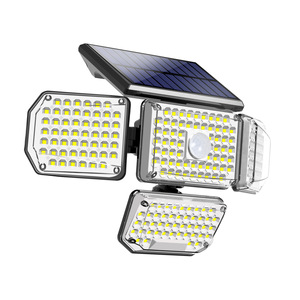 Solar <b>Led</b> Outdoor Wall Lamp 360 Degree Rotatable Four Head <b>With</b> <b>Motion</b> <b>Sensor</b> For Garden Courtyard <b>Lighting</b> - Product Image 3