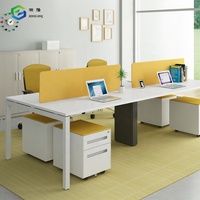 Vente en gros de bureau d'ordinateur moderne en métal blanc convertible & poste de travail extensible pour 4 personnes pour le bureau