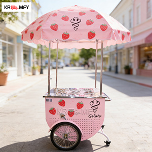 Carrito de comida móvil de fibra de vidrio para helados con congelador para catering y servicio de alquiler en bodas y fiestas en la playa - Product Image 1