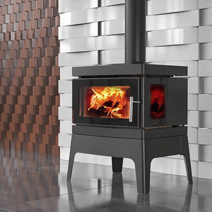 Cheminée moderne en acier à <span class=keywords><strong>bois</strong></span> <span class=keywords><strong>avec</strong></span> <span class=keywords><strong>ventilateur</strong></span> à convection pour hôtel, appartement, villa, maison d'hôtes, chauffage intérieur et usage décoratif - Product Image 4