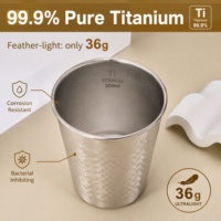 Tasse de camping en titane pur 350 ml, écologique, martelée, avec poignée pliable, pour café et eau, portable, légère, pour la randonnée en extérieur