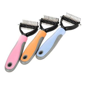 Peine desenredante para perros Hoopet con mango de TPR para eliminar el pelo de las mascotas, herramienta de aseo - Product Image 5