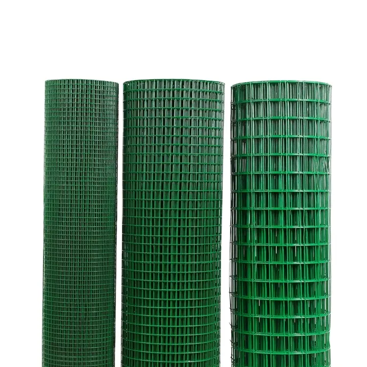 PVCワイヤーメッシュロール/プラスチックコーティング溶接ワイヤーメッシュ/緑色溶接ワイヤーメッシュ