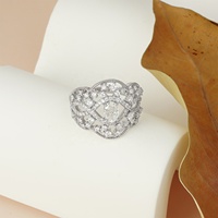 Bague Cocktail Ovale Vintage en Filigrane avec Moissanite, en Argent 925, Bande Creuse Milgrain, D VVS GRA, Bijou de Mariage Tendance pour Femme