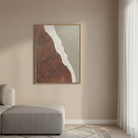 Peinture à l'huile abstraite moderne peinte à la main sur toile, lavable, avec cadre, texture épaisse, couleurs blanc et marron, taille personnalisable