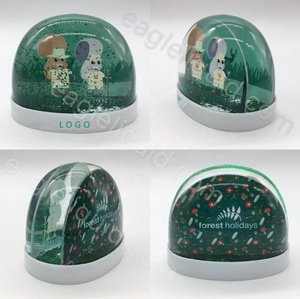 Cadre <span class=keywords><strong>Photo</strong></span> liquide motif personnalisé à l'intérieur Globe personnalisé mignon dessin animé Animal vert forêt boule d'eau en plastique Base elliptique - Product Image 6