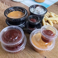 0.75oz 1oz 1.5oz 2oz 3.25oz 4oz 5.5oz tasse à sauce en plastique jetable Petits contenants en plastique avec couvercles