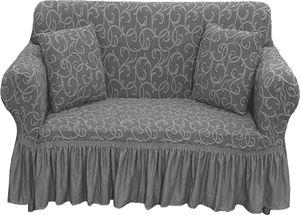 Conjunto de fundas de sofá de jacquard, conjunto de fundas elásticas de poliéster y algodón con falda de 7 plazas, 3 + 2 + 1 + 1, conjunto de fundas seccionales, superventas - Product Image 4