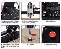 Fresadora CNC de Escritorio Konmison 4540 500W de 3 Ejes, Mini Máquina de Grabado y Corte para Madera, Acrílico, MDF, Manualidades, Fabricación de Letreros
