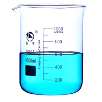 Béchers en verre borosilicate résistant aux hautes températures, type bas avec bec verseur, 600 ml, 800 ml, 1000 ml, usage en laboratoire