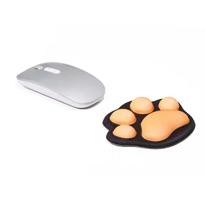Cute Mouse Wrist Support Pad Cat Paw Pattern Comfortable Soft Wrist Rest Hand Non-Slip Rubber Base Mouse pad for Home Office