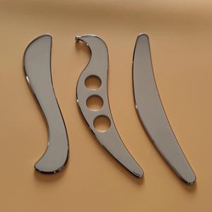 Set alat pijat kerokan Set gua sha baja tahan karat bentuk persegi 304 kelas medis Anti alergi baru alat Gym IASTM - Product Image 6