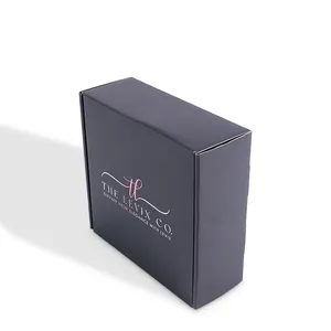 Caja de papel de gran oferta, caja de envío de papel corrugado con impresión de tinta de soja negra mate para paquete de cosméticos