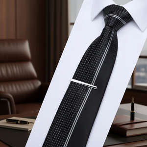 Exve Exclusiva Negro Lunares Medio Liso Corte Personalizado Corbata Italiana Origen Turquía - Product Image 3