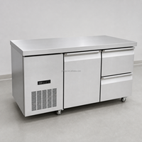 Réfrigérateur commercial en acier inoxydable sous le comptoir porte simple Double tiroir refroidisseur de plan de travail pour