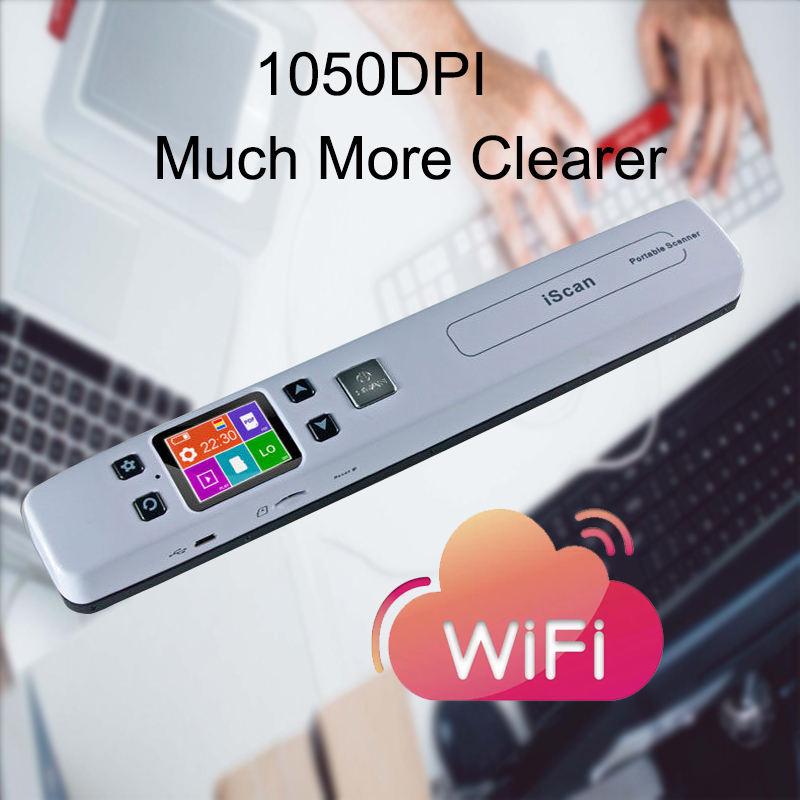 Portable Iscan 02 Document Scanner - 1050DPI Wifi Scanner